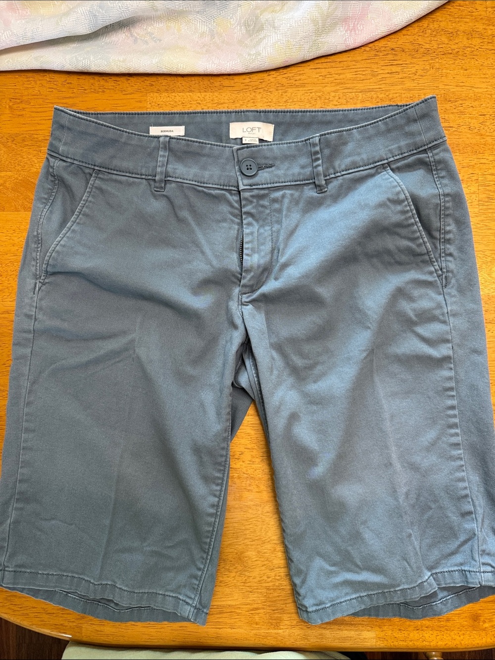 LOFT Women's Dusty Blue Bermuda Shorts